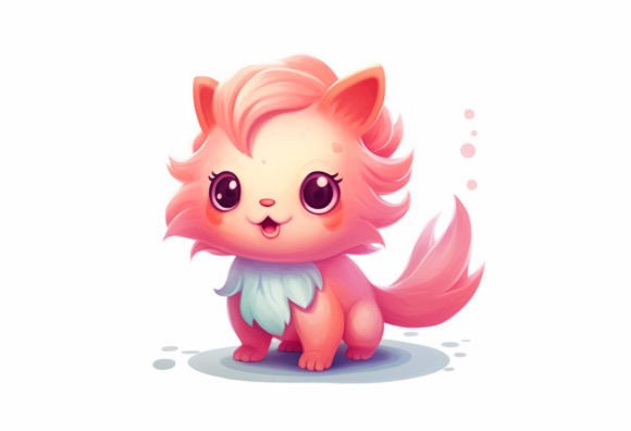 Adorable Digital Art: The Salmon Kawaii Animal Collection