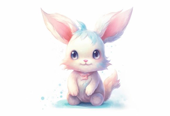 Charming Cuteness: Exploring the Rabbit Kawaii Animal Digital Wall Art