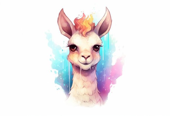 Charming Guanaco Kawaii Animal Art for Your Projects