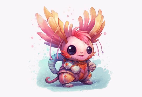 Charming Lobster Kawaii Animal Art for Creative Projects