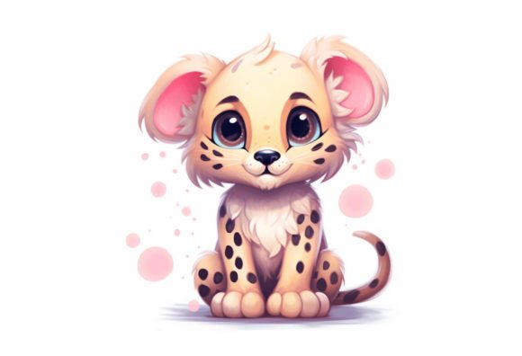Cheetah Kawaii Animal: Instant Digital Wall Art for Crafters