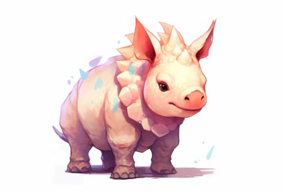 Cute Rhinoceros Kawaii Animal Wall Art for Your Projects