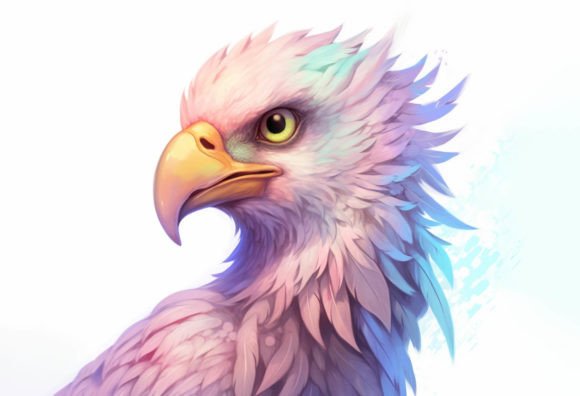 Eagle Kawaii Animal: Cute Digital Wall Art for Crafters