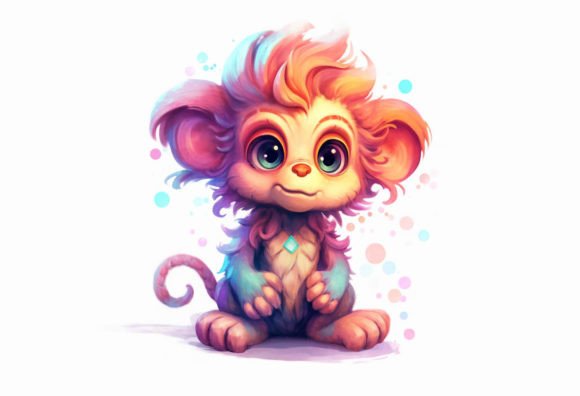 Monkey Kawaii Animal: A Modern Design Asset