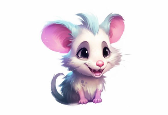 Opossum Kawaii Animal: A Charming Asset for Creative Projects
