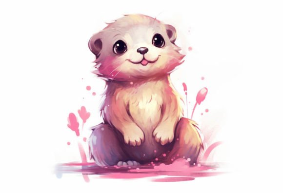 Otter Kawaii Animal: The Ultimate Cute Digital Wall Art