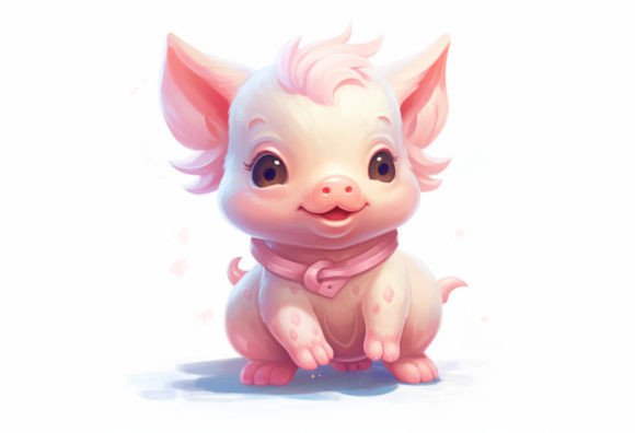 Pig Kawaii Animal: Adorable Digital Art for Your Projects