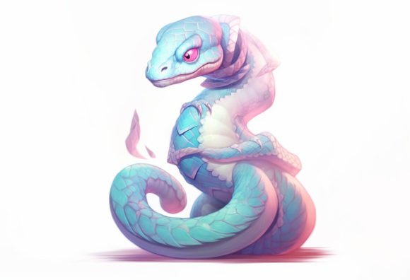 Rattlesnake Kawaii Animal: A Digital Art Asset for Modern Makers