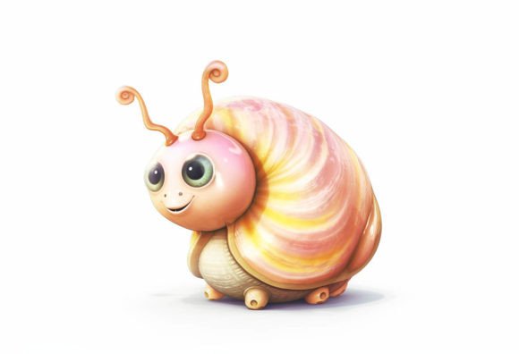 Snail Kawaii Animal: A Charming Digital Art Asset