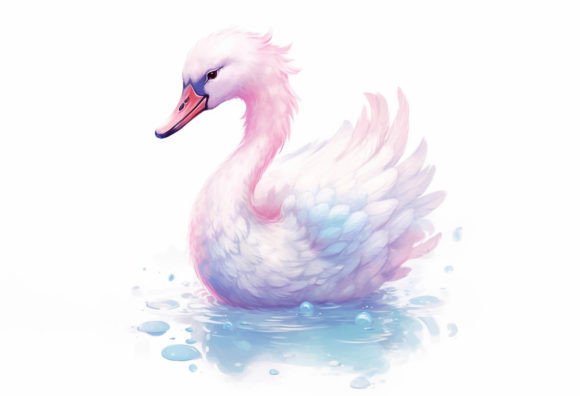 Swan Kawaii Animal: A Delightful Digital Art Asset for Creators